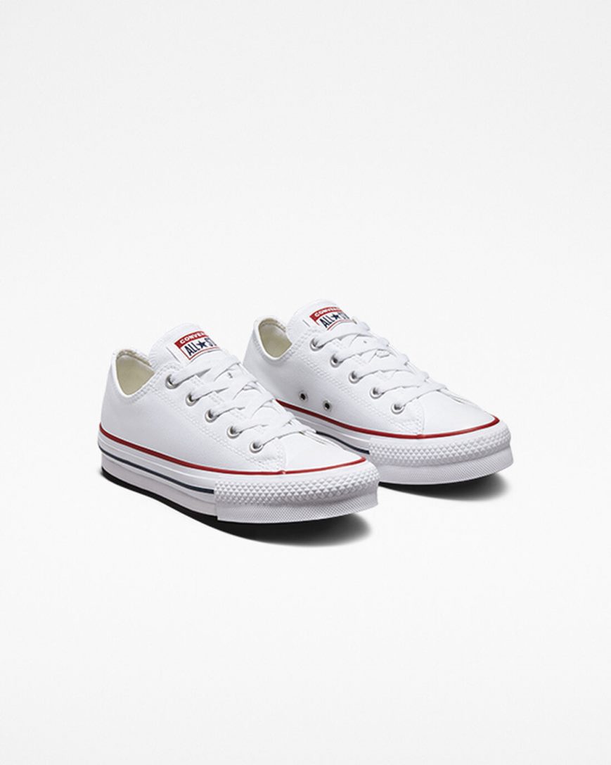 Girls' Converse Chuck Taylor All Star Lift Low Top Platform Shoes White / Dark Red / Navy | AU 361C8Z